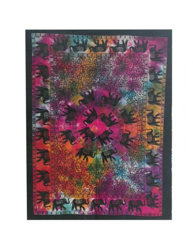Tapisserie murale coton - Mandala éléphant 78×112 cm
