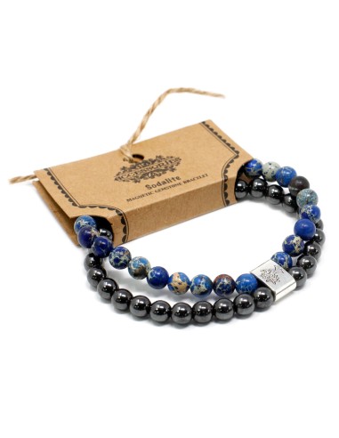 Bracelet magnétique en sodalite – Clarté mentale