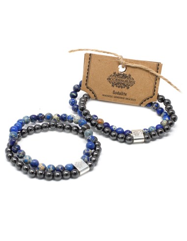 Bracelet magnétique en sodalite – Clarté mentale