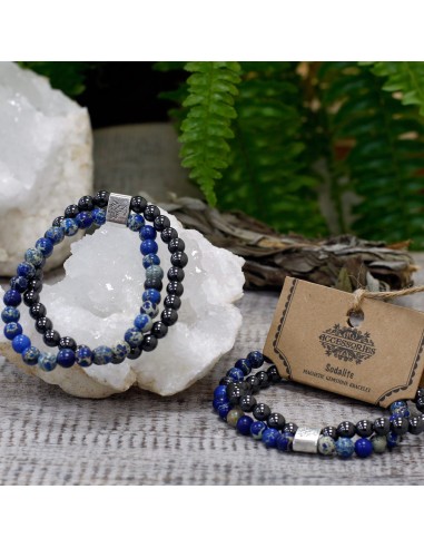 Bracelet magnétique en sodalite – Clarté mentale