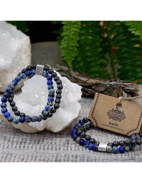 Bracelet magnétique en sodalite – Clarté mentale