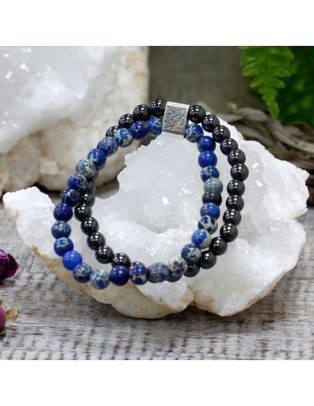 Bracelet magnétique en sodalite – Clarté mentale