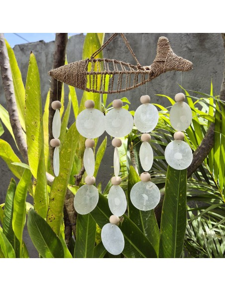 Poisson en corde et goutte naturelle 35×28 cm