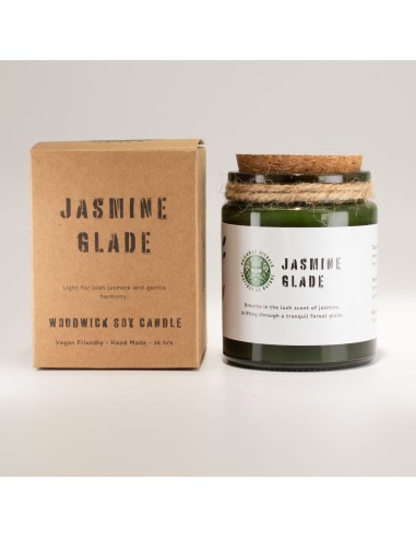 Bougie soja Woodwick Greenman – Clair de jasmin