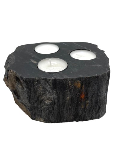 Photophore en bois pétrifié – Triple