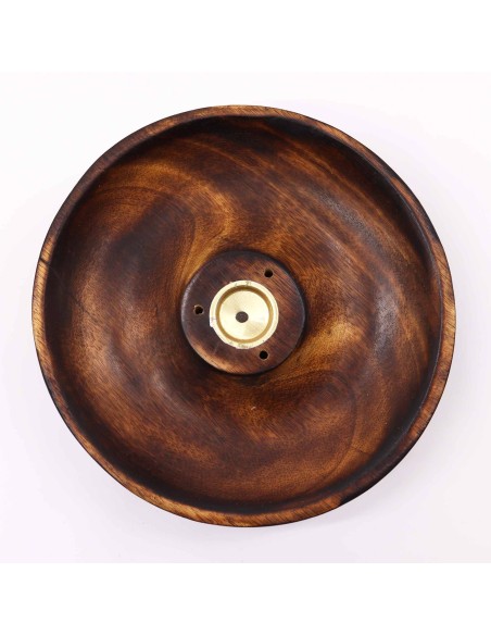 Disque porte-encens bois de manguier – Lisse