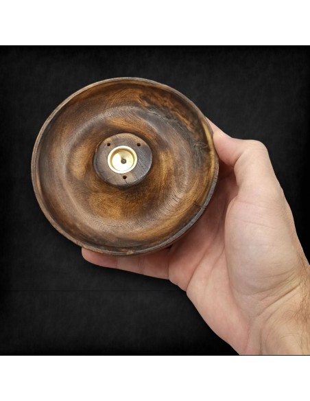 Disque porte-encens bois de manguier – Lisse