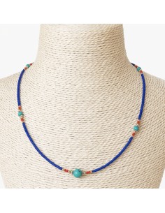 Collier népalais Arbre de Vie – Onyx bleu
