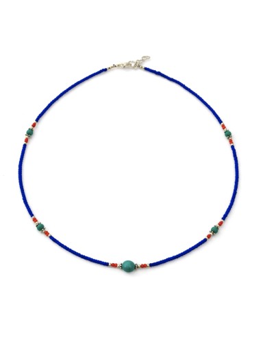 Collier népalais Arbre de Vie – Onyx bleu
