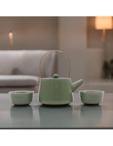 Service à thé – Vert (théière & 2 tasses)