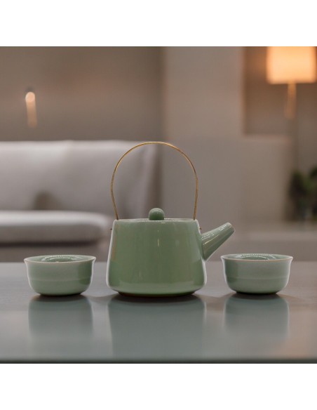 Service à thé – Vert (théière & 2 tasses)