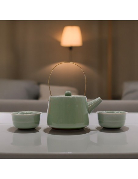 Service à thé – Vert (théière & 2 tasses)