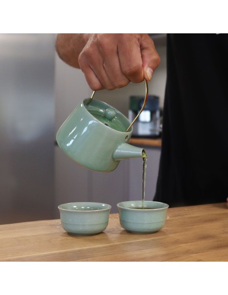 Service à thé – Vert (théière & 2 tasses)