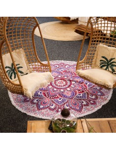 Grande mandala ronde 180 cm - Rose & Violet