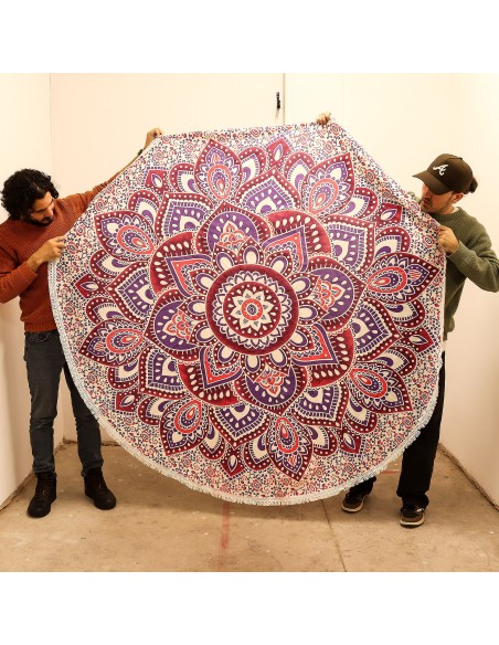 Grande mandala ronde 180 cm - Rose & Violet