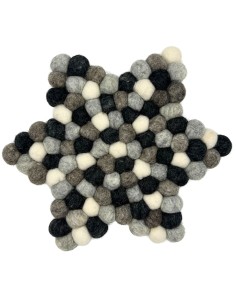 Chemin de table en feutre – Étoile gris multicolore