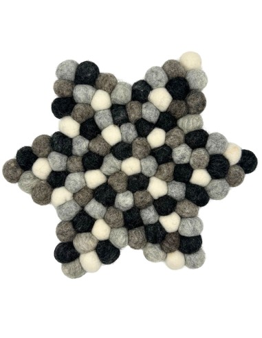 Chemin de table en feutre – Étoile gris multicolore
