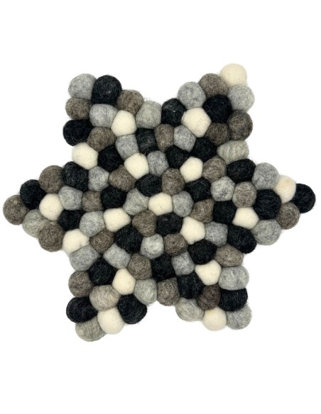 Chemin de table en feutre – Étoile gris multicolore
