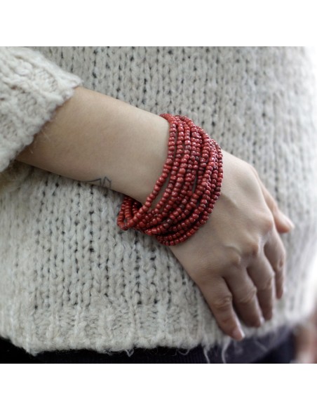Bracelet multi-perles avec bois – Énergie naturelle