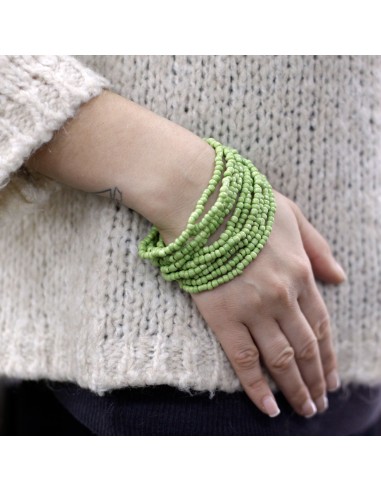 Bracelet multi-perles avec bois – Énergie naturelle