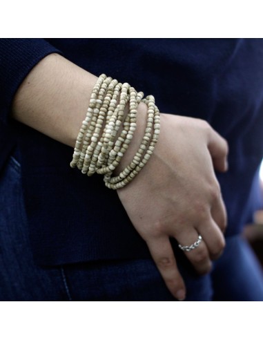 Bracelet multi-perles avec bois – Énergie naturelle