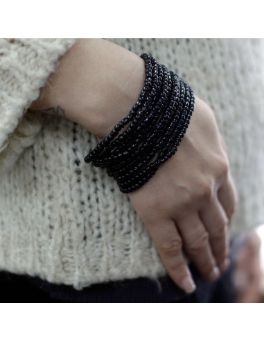 Bracelet multi-perles avec bois – Énergie naturelle