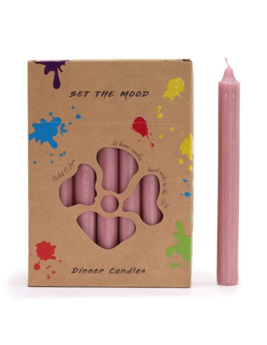 Lot de bougies de table – Rose rustique (21 pièces)