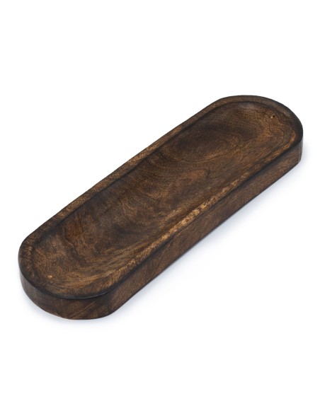 Grand plateau porte?encens – Bois de manguier classique