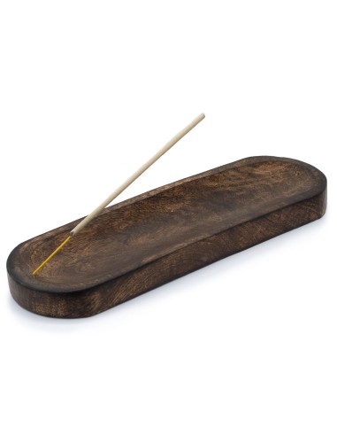 Grand plateau porte?encens – Bois de manguier classique