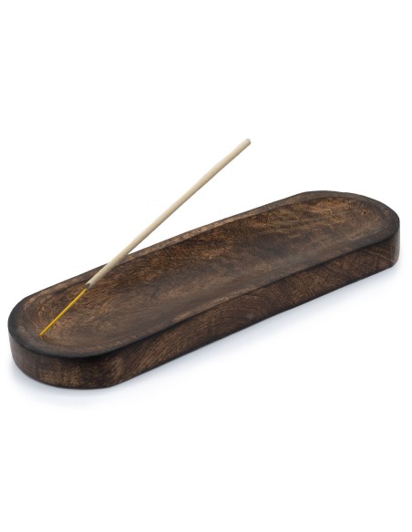Grand plateau porte?encens – Bois de manguier classique