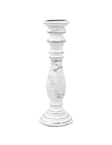 Grand chandelier classique en bois – Blanc