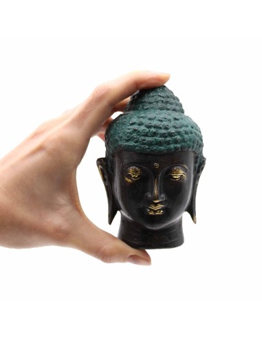 Tête de Buda laiton antique - Moyenne 10×7×6 cm