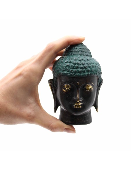 Tête de Buda laiton antique - Moyenne 10×7×6 cm