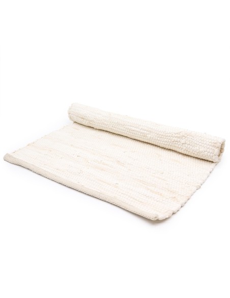 Grand tapis indien tissé main 130×170 cm - Crème