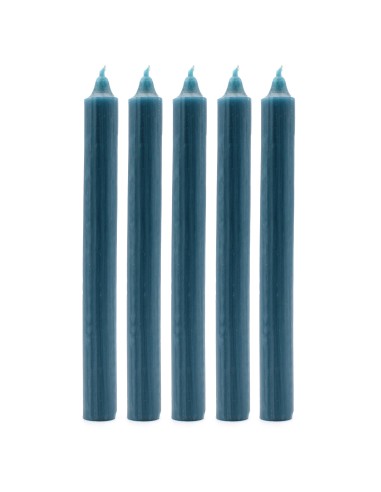 Lot de bougies de table – Teal rustique (21 pièces)