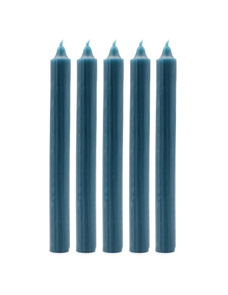 Lot de bougies de table – Teal rustique (21 pièces)