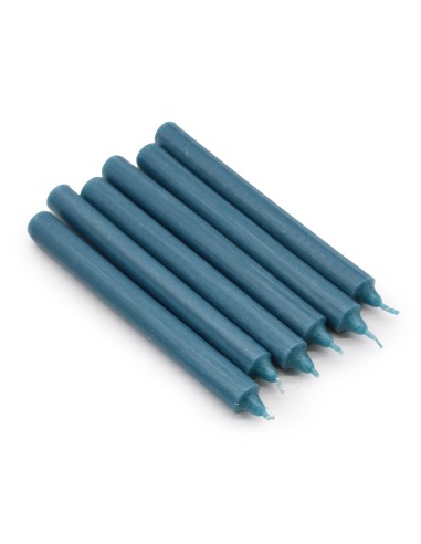 Lot de bougies de table – Teal rustique (21 pièces)