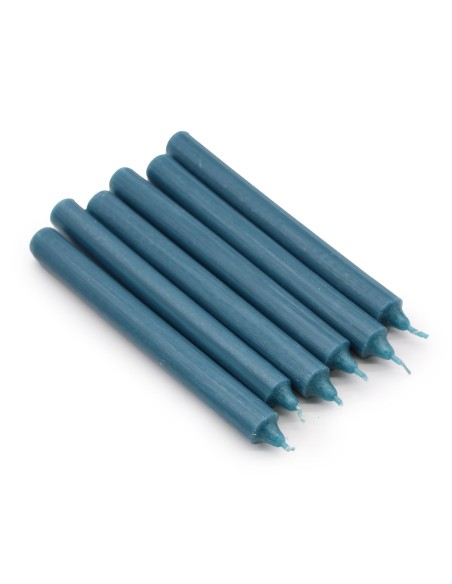 Lot de bougies de table – Teal rustique (21 pièces)