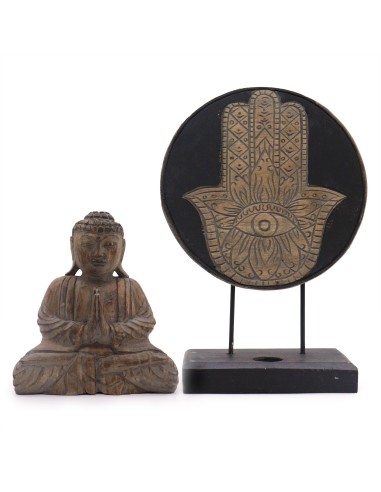 Set Buda Feng Shui - Hamsa - Gris 29×45 cm
