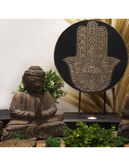 Set Buda Feng Shui - Hamsa - Gris 29×45 cm