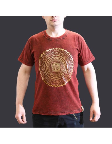 T?shirt Nomad Sari – Mandala grenat (taille S)