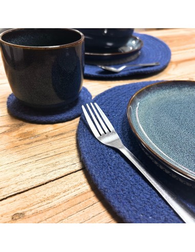 Set dessous de verre et sets de table en corde de jute - Œil protecteur (4+4)