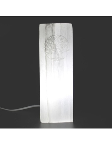 Lampe bloc de sélénite – Arbre de Vie