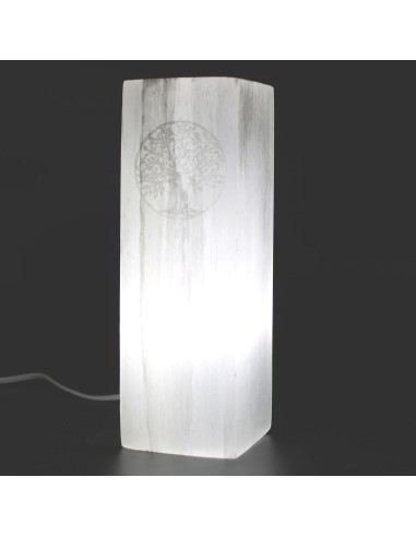 Lampe bloc de sélénite – Arbre de Vie