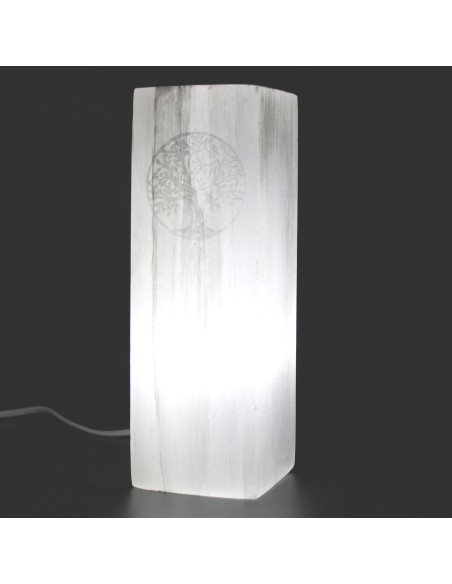 Lampe bloc de sélénite – Arbre de Vie