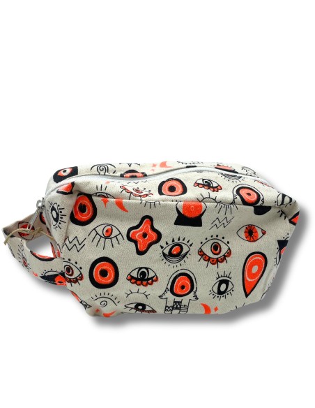 Petite trousse de toilette en coton – Motifs yeux multiples
