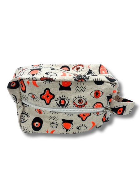 Petite trousse de toilette en coton – Motifs yeux multiples