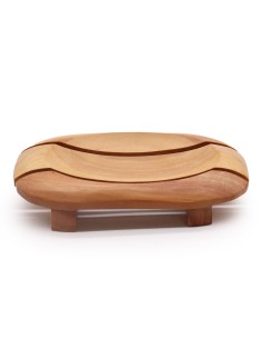 Porte-savon classique en acajou – Angle ovale