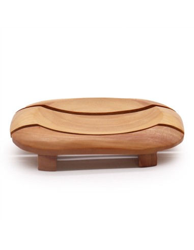 Porte-savon classique en acajou – Angle ovale