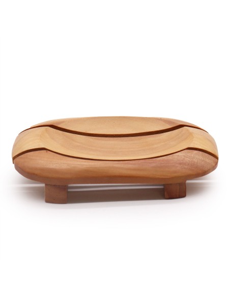 Porte-savon classique en acajou – Angle ovale